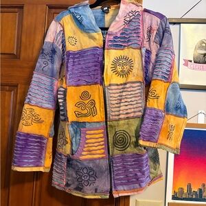 Boho Patchwork Tie Dye Hoodie